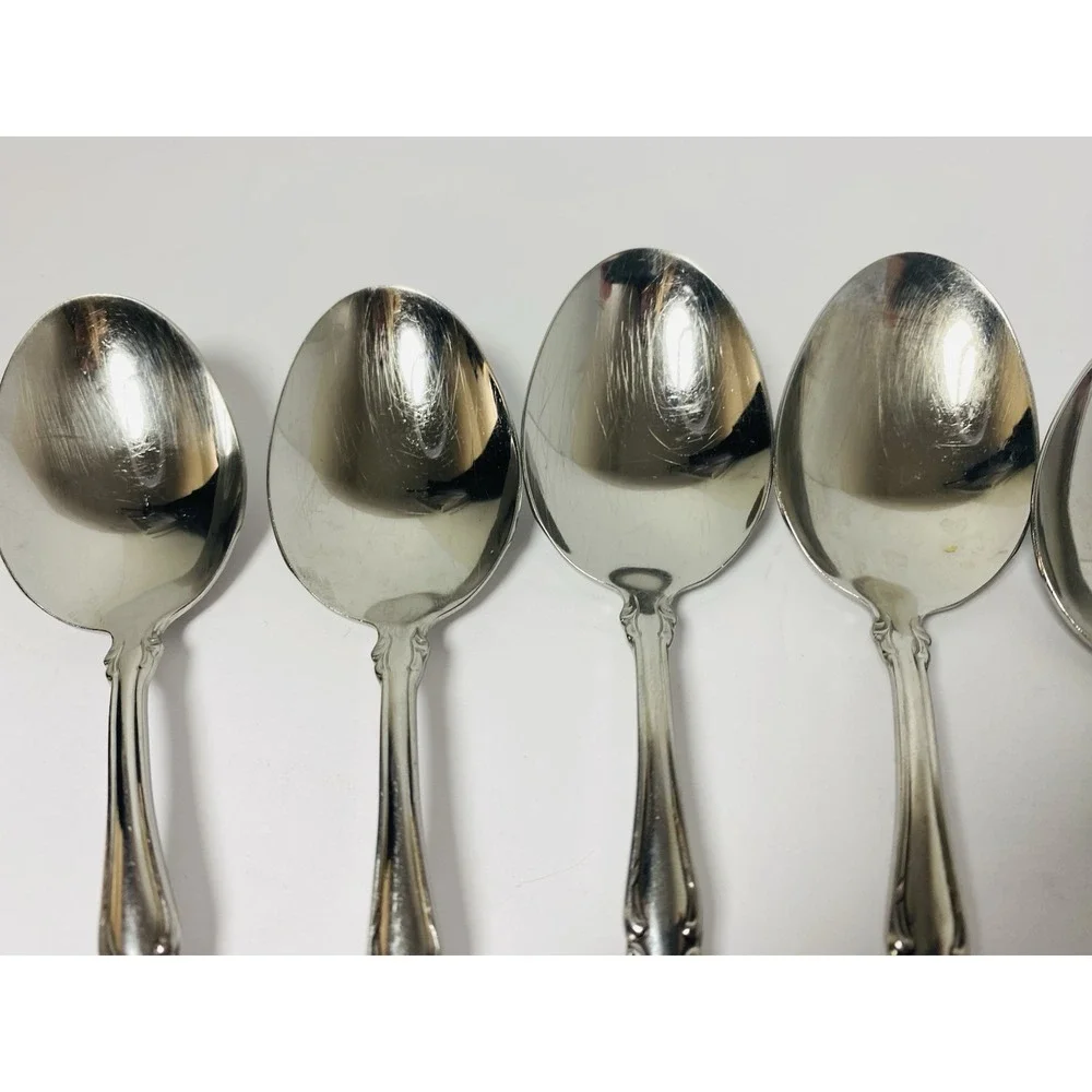 7 Place Oval Soup Spoons Oneida Deluxe MOZART Stainless 6 3/4